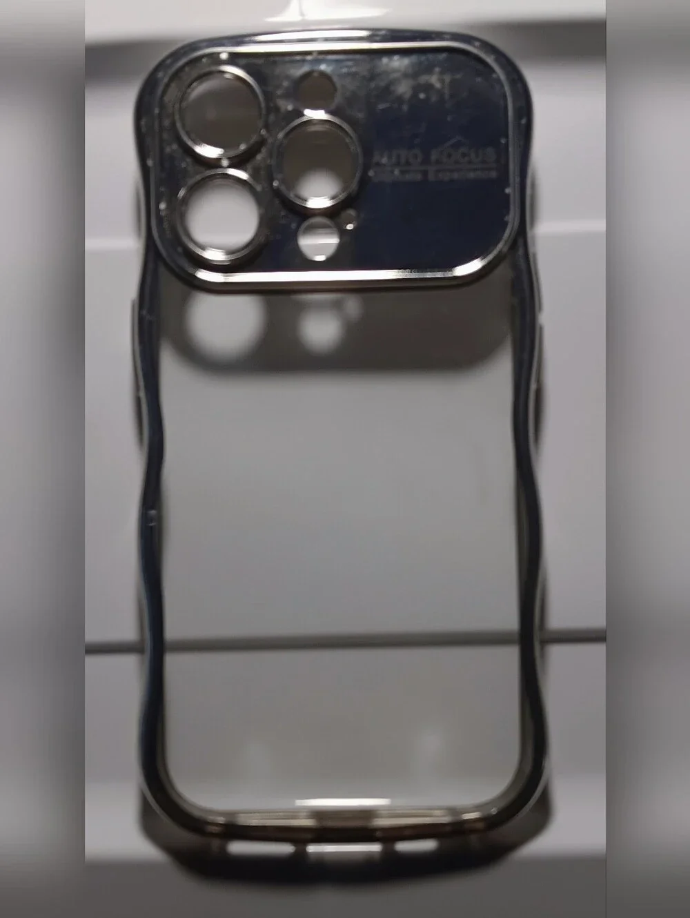 Clear iPhone Pattern Compatible with iPhone 13 Pro Max. Chrome  Transparent Soft